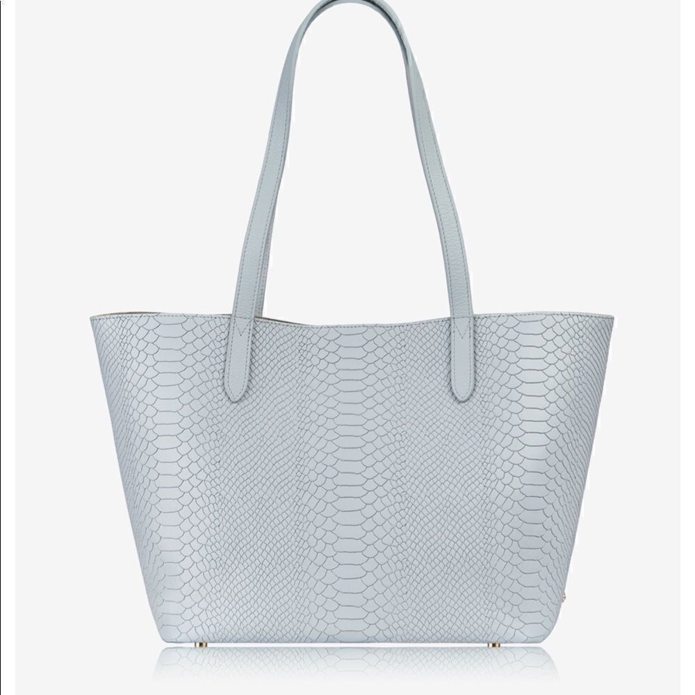 NWT Gigi New York, python embossed Soft Blue bag - Picture 7 of 7